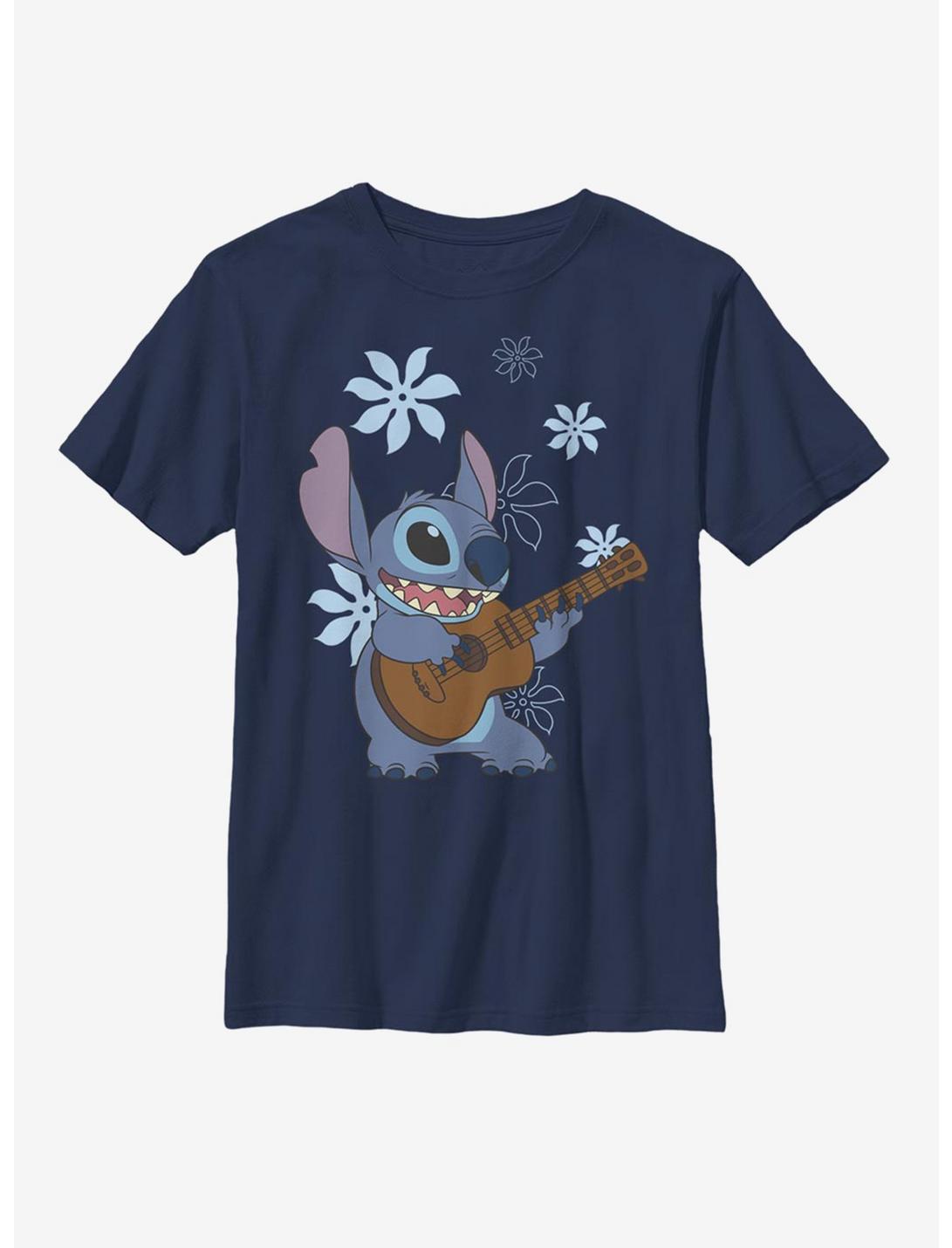 Disney Lilo And Stitch Ukulele Stitch Youth T-Shirt, NAVY, hi-res