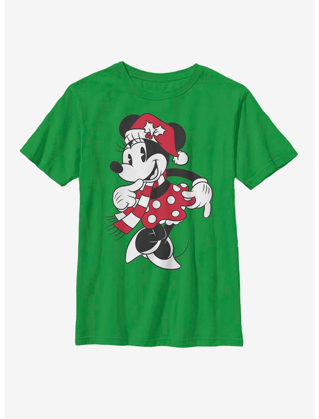 Disney Mickey Mouse Minnie Santa Hat Youth T-Shirt, KELLY, hi-res