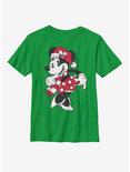 Disney Mickey Mouse Minnie Santa Hat Youth T-Shirt, KELLY, hi-res