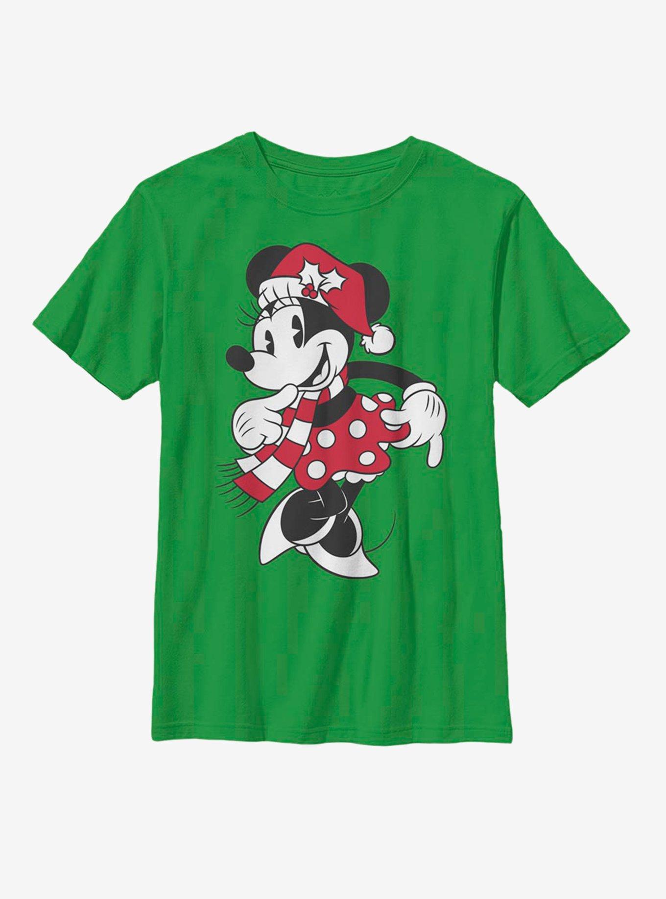 Disney Mickey Mouse Minnie Santa Hat Youth T-Shirt, , hi-res