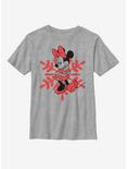 Disney Mickey Mouse Minnie Snowflake Youth T-Shirt, ATH HTR, hi-res