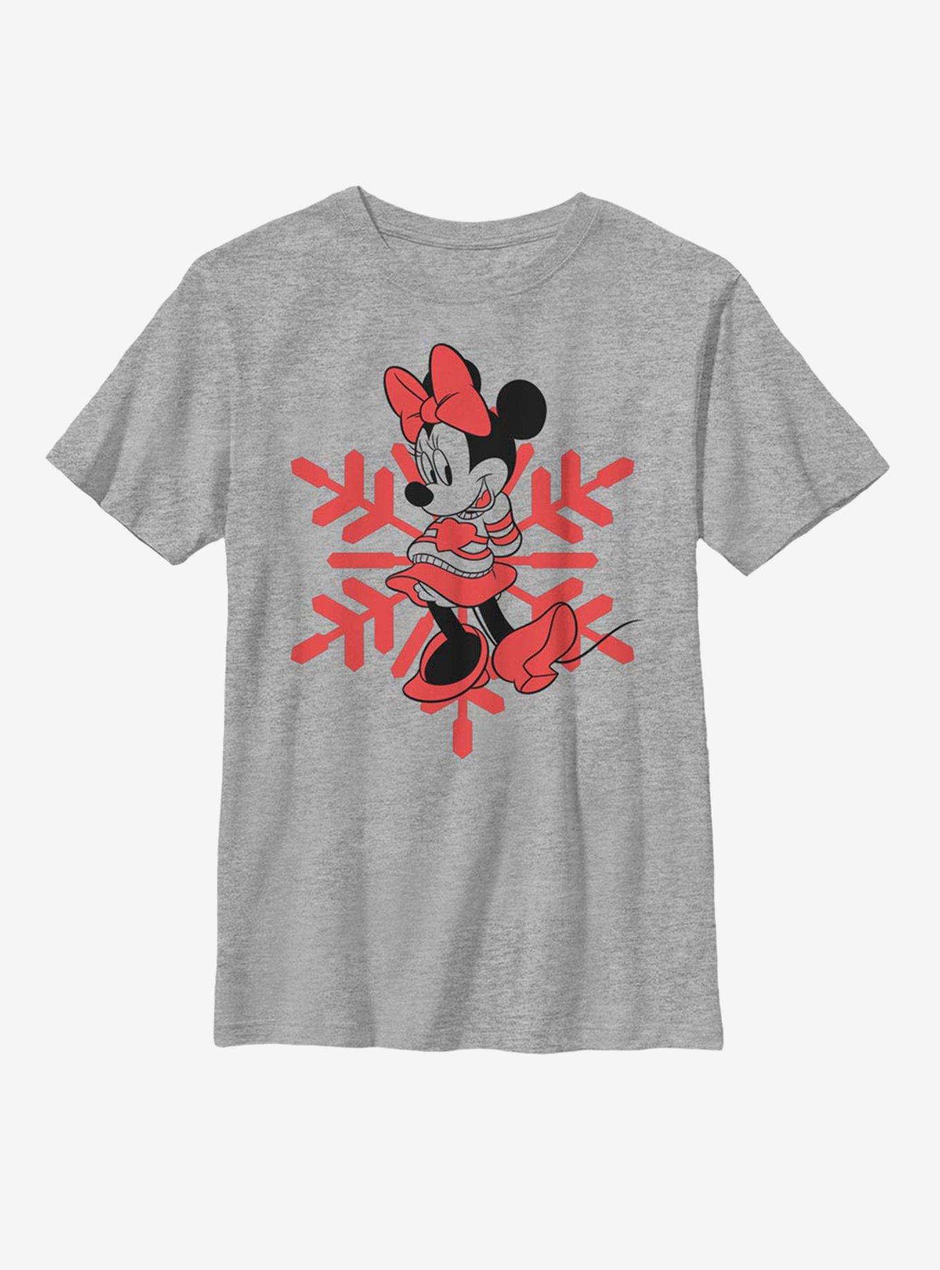 Disney Mickey Mouse Minnie Snowflake Youth T-Shirt, , hi-res