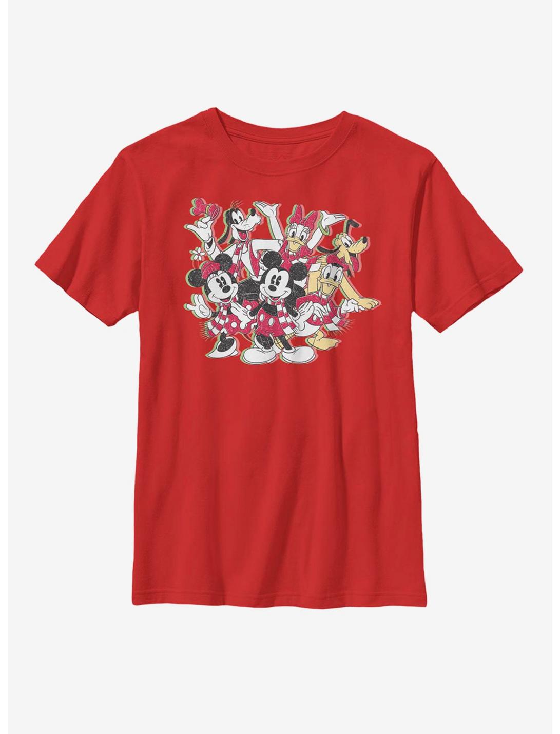 Disney Mickey Mouse Sensational Holiday Youth T-Shirt, RED, hi-res