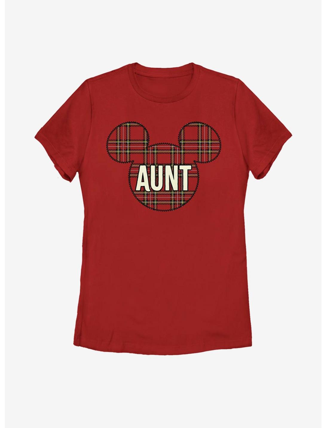 Disney Mickey Mouse Aunt Holiday Patch Womens T-Shirt, RED, hi-res