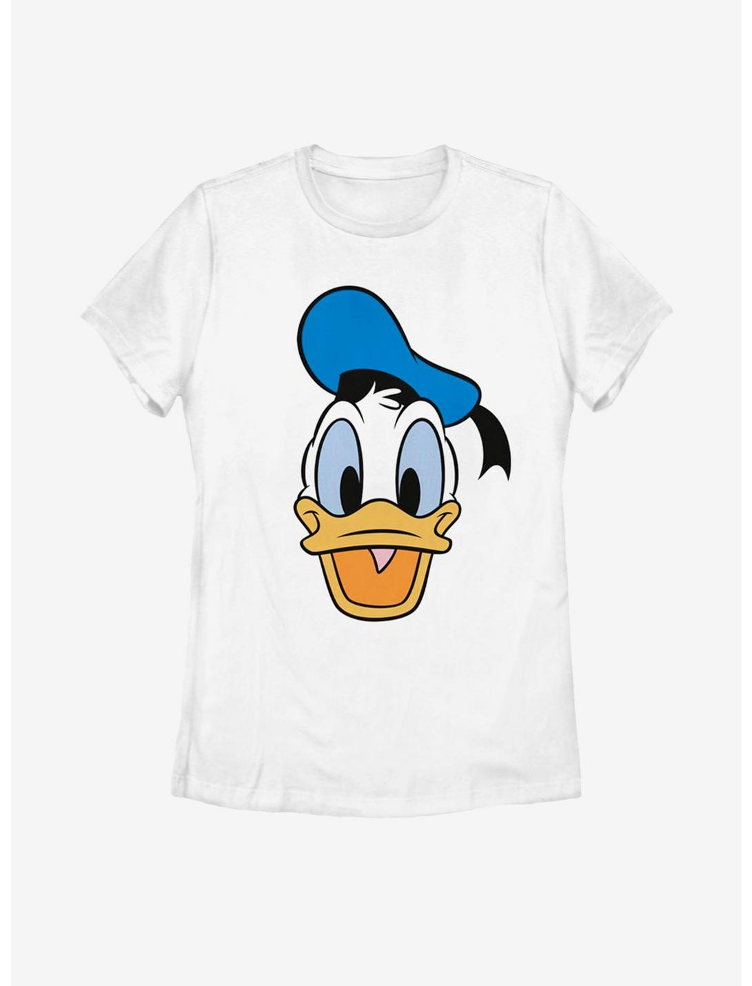 Disney Mickey Mouse Big Face Donald Womens T-Shirt, WHITE, hi-res
