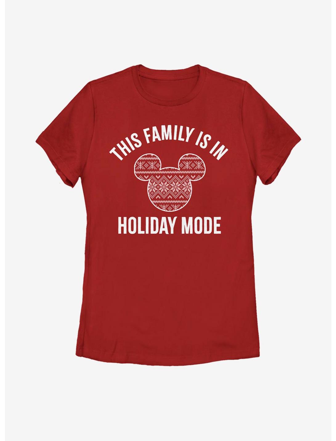 Disney Mickey Mouse Family Holiday Mode Womens T-Shirt, RED, hi-res