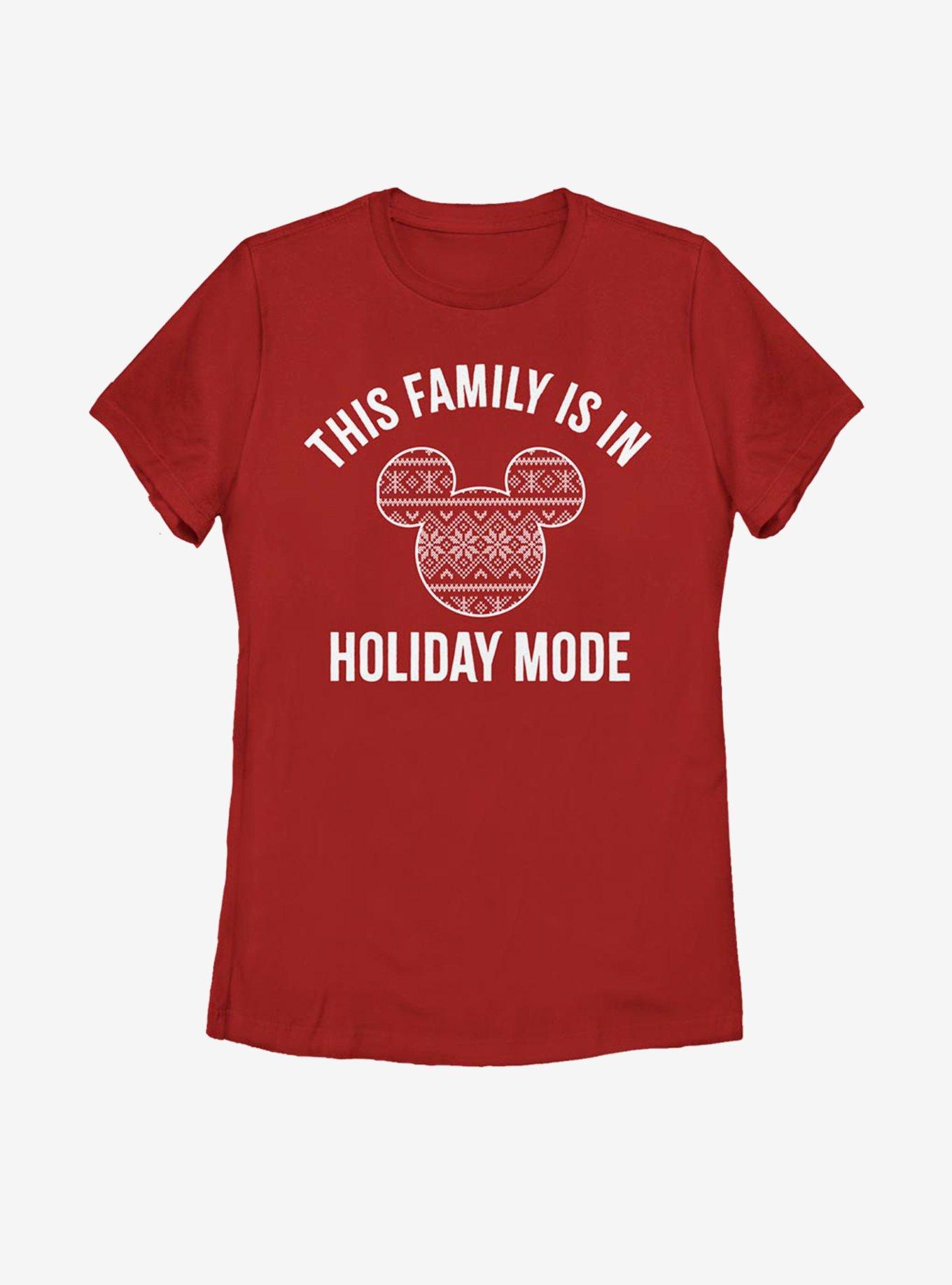 Disney Mickey Mouse Family Holiday Mode Womens T-Shirt, , hi-res