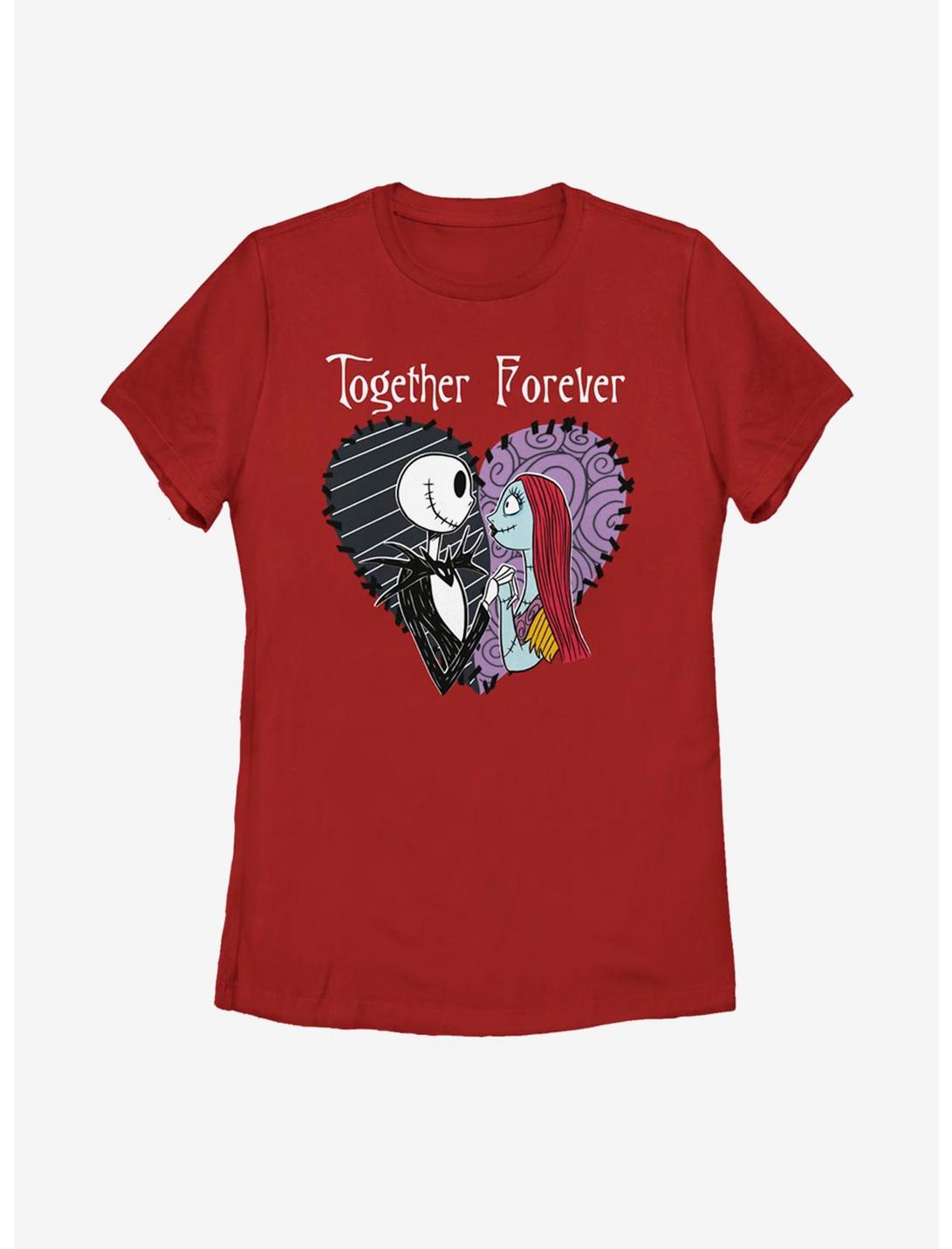 Disney The Nightmare Before Christmas Together Forever Womens T-Shirt, RED, hi-res