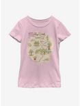 Disney Winnie The Pooh 100 Acre Woods Map Youth Girls T-Shirt, PINK, hi-res