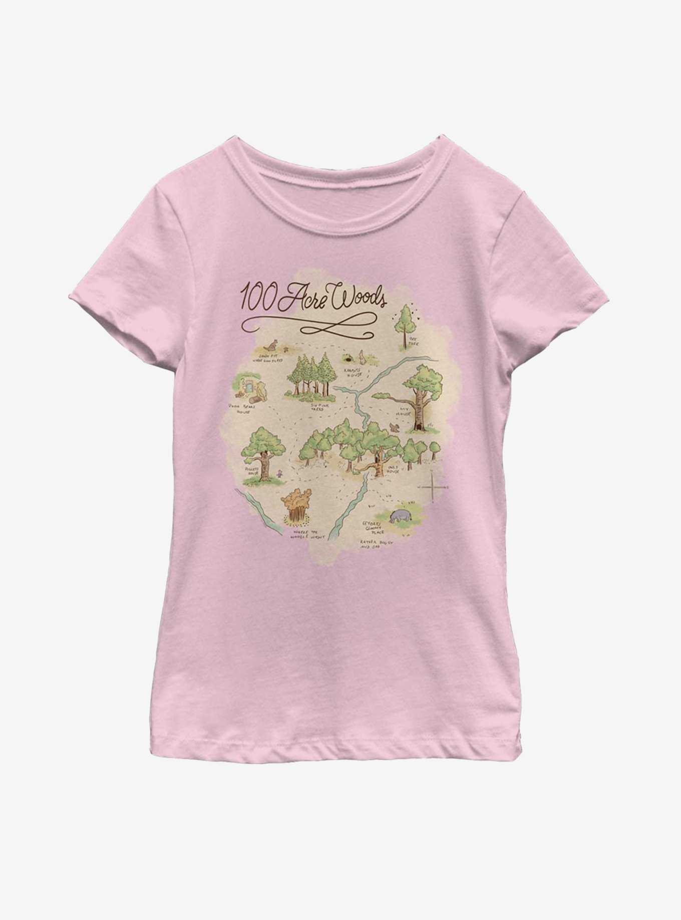 Disney Winnie The Pooh 100 Acre Woods Map Youth Girls T-Shirt, , hi-res