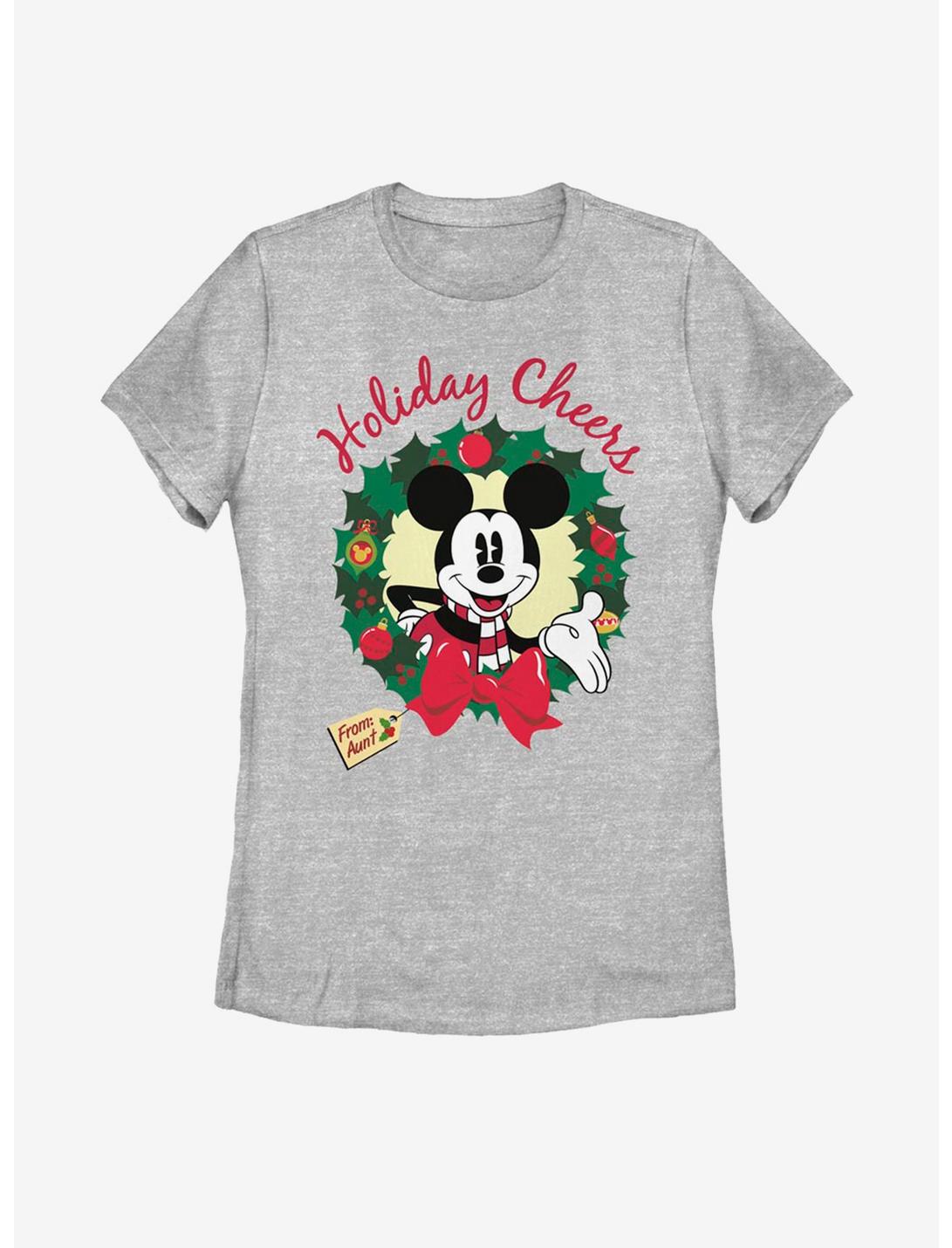 Disney Mickey Mouse Holiday Cheer Aunt Womens T-Shirt, ATH HTR, hi-res