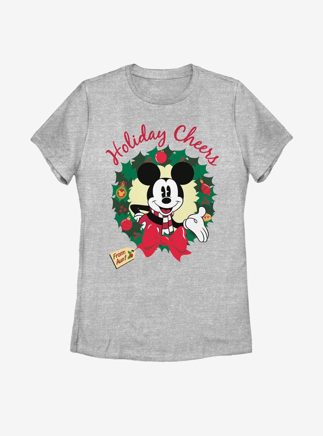 Disney Mickey Mouse Holiday Cheer Aunt Womens T-Shirt, ATH HTR, hi-res