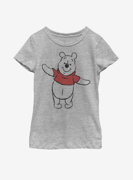 Disney Winnie The Pooh Basic Sketch Pooh Youth Girls T-Shirt - GREY ...