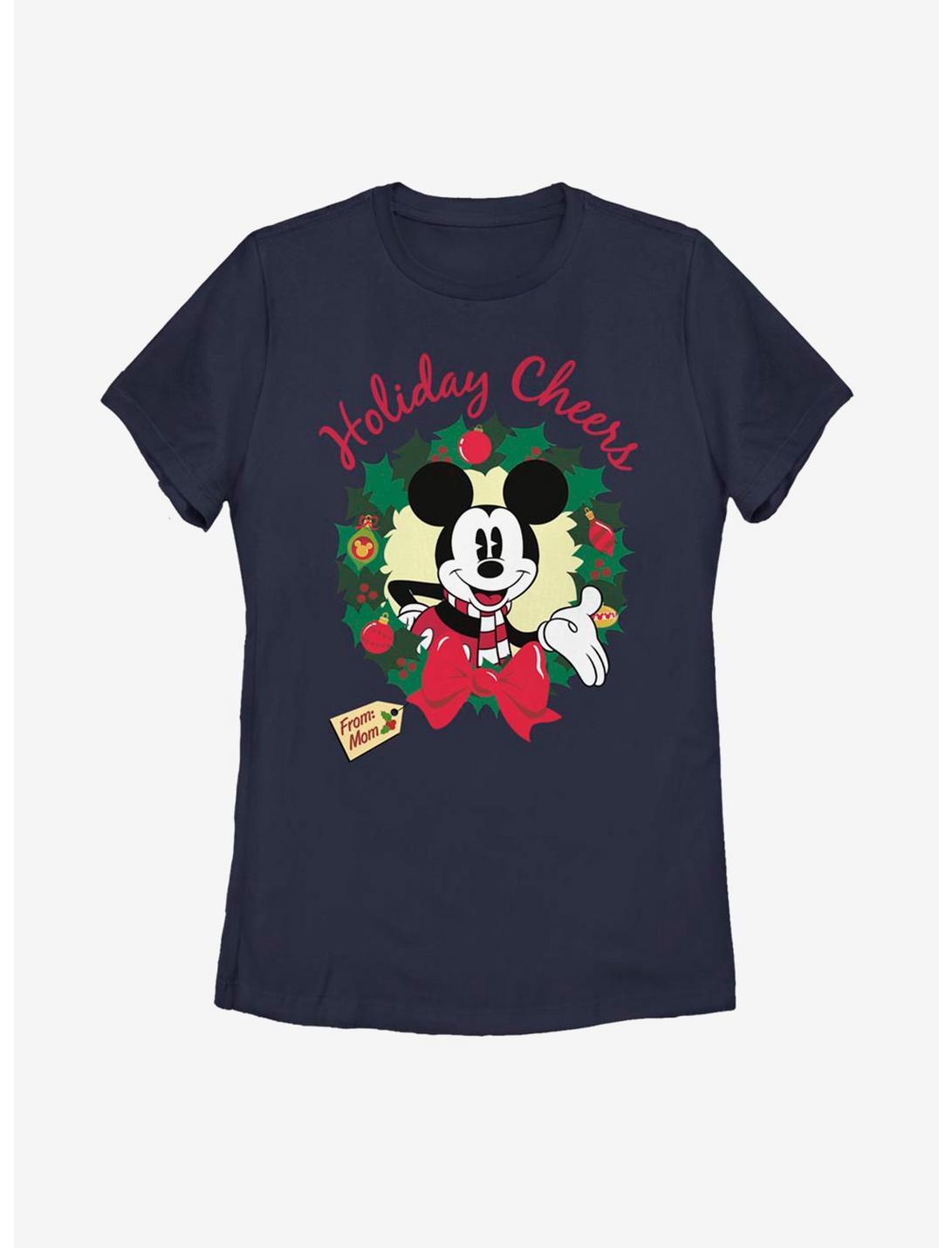 Disney Mickey Mouse Holiday Cheer Mom Womens T-Shirt, NAVY, hi-res