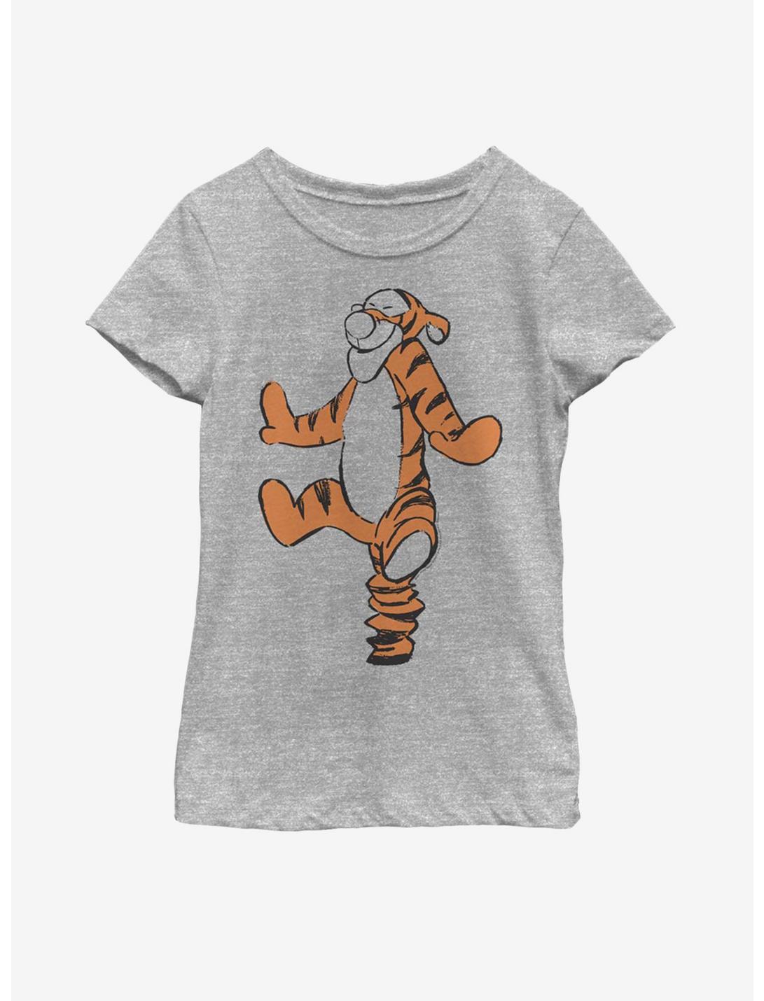 Disney Winnie The Pooh Basic Sketch Tigger Youth Girls T-Shirt, ATH HTR, hi-res