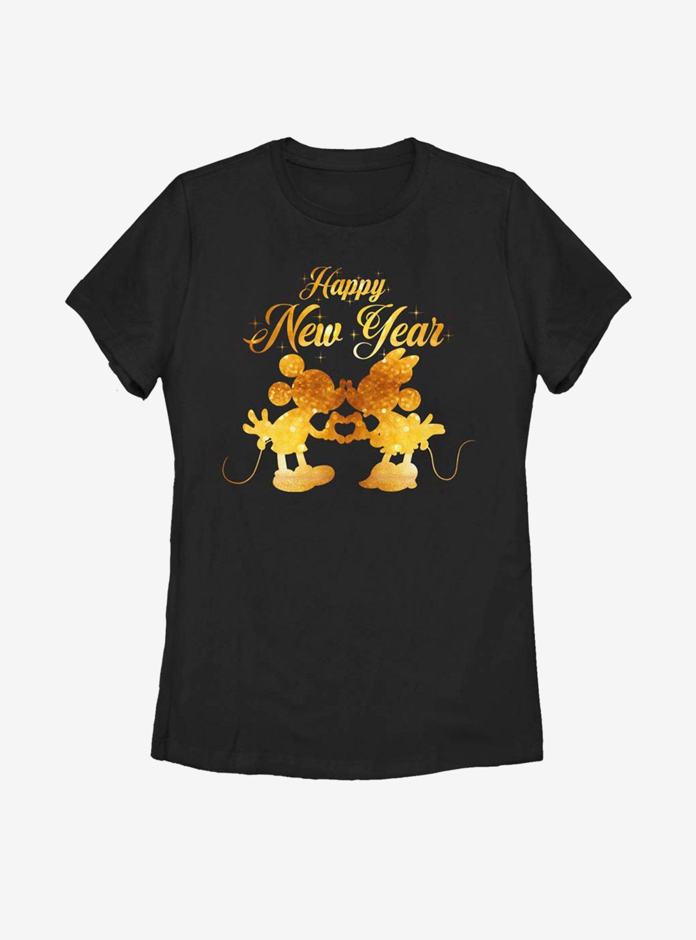 Disney Mickey Mouse Mickey And Minnie Kissing Womens T-Shirt
