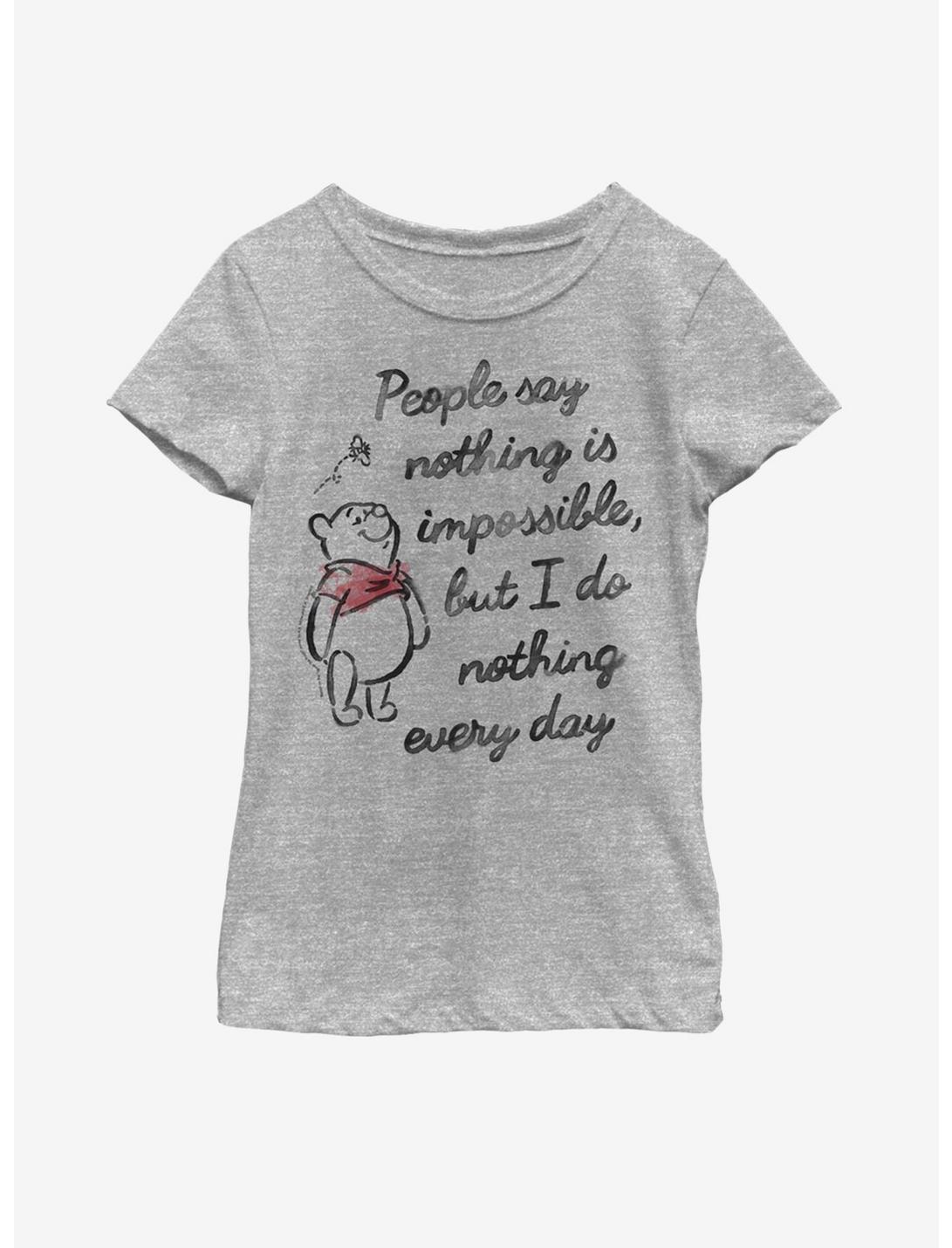 Disney Winnie The Pooh Impossible Youth Girls T-Shirt, ATH HTR, hi-res
