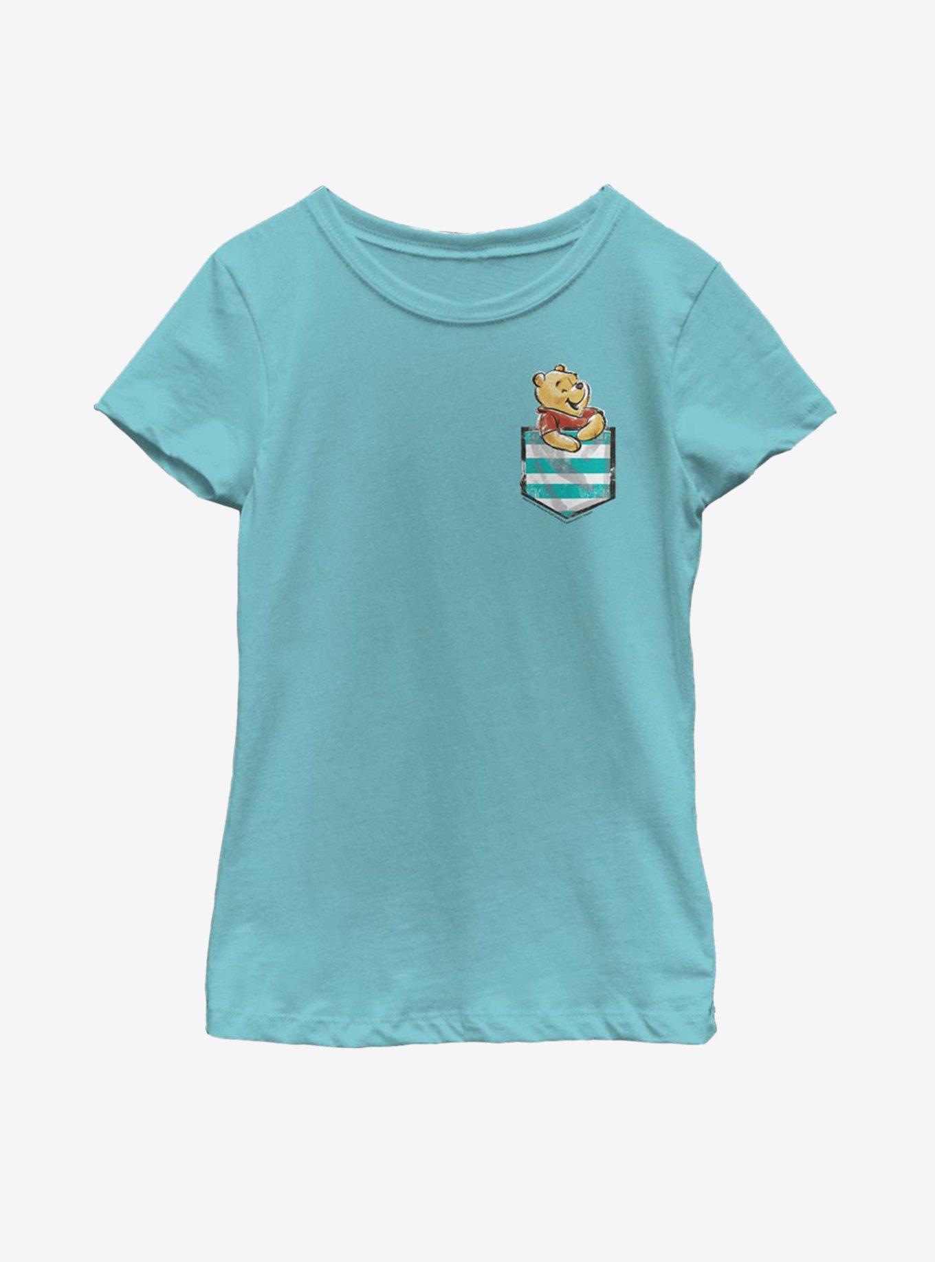 Disney Winnie The Pooh Faux Pocket Winnie Youth Girls T-Shirt, , hi-res