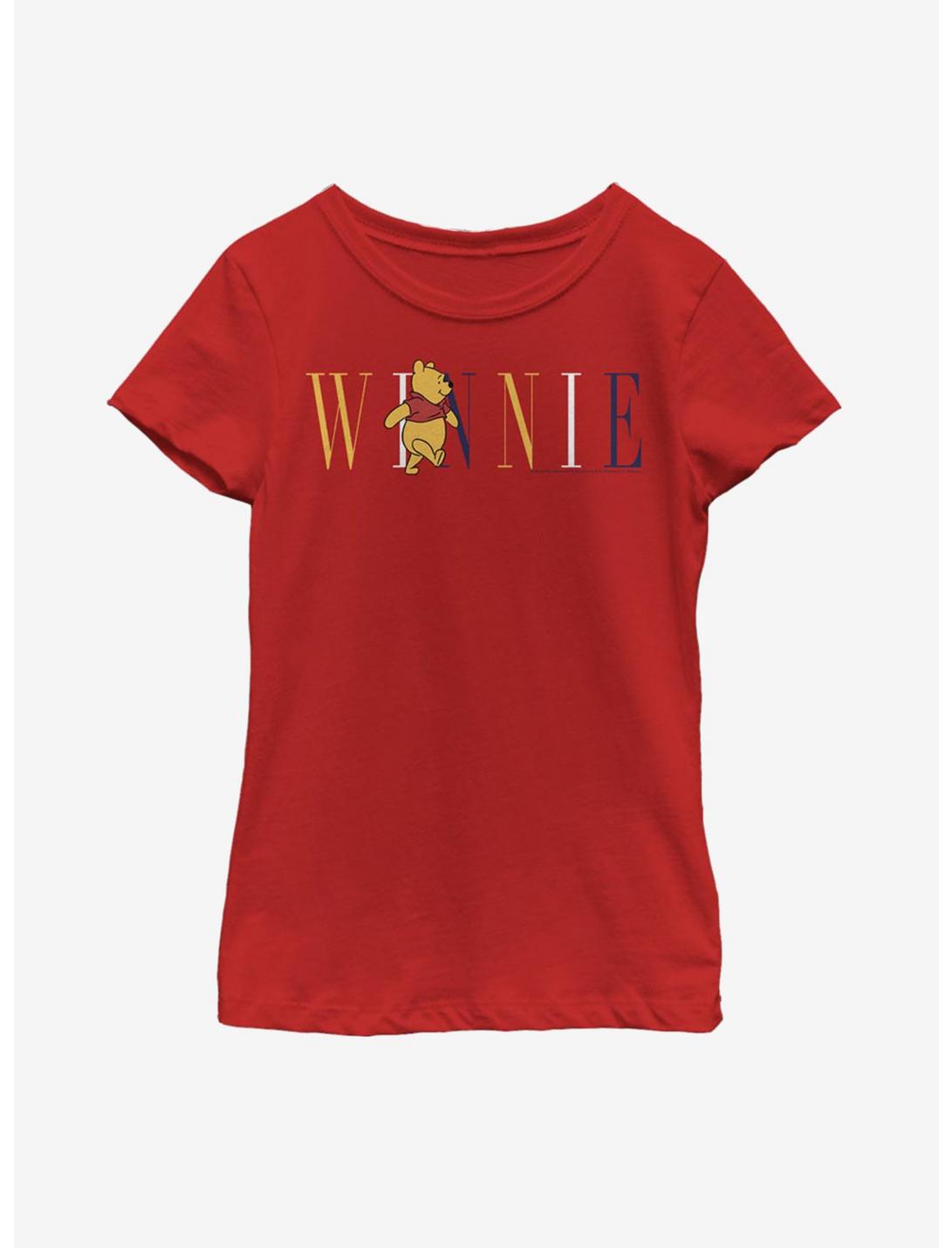 Disney Winnie The Pooh Winnie Script Youth Girls T-Shirt, RED, hi-res