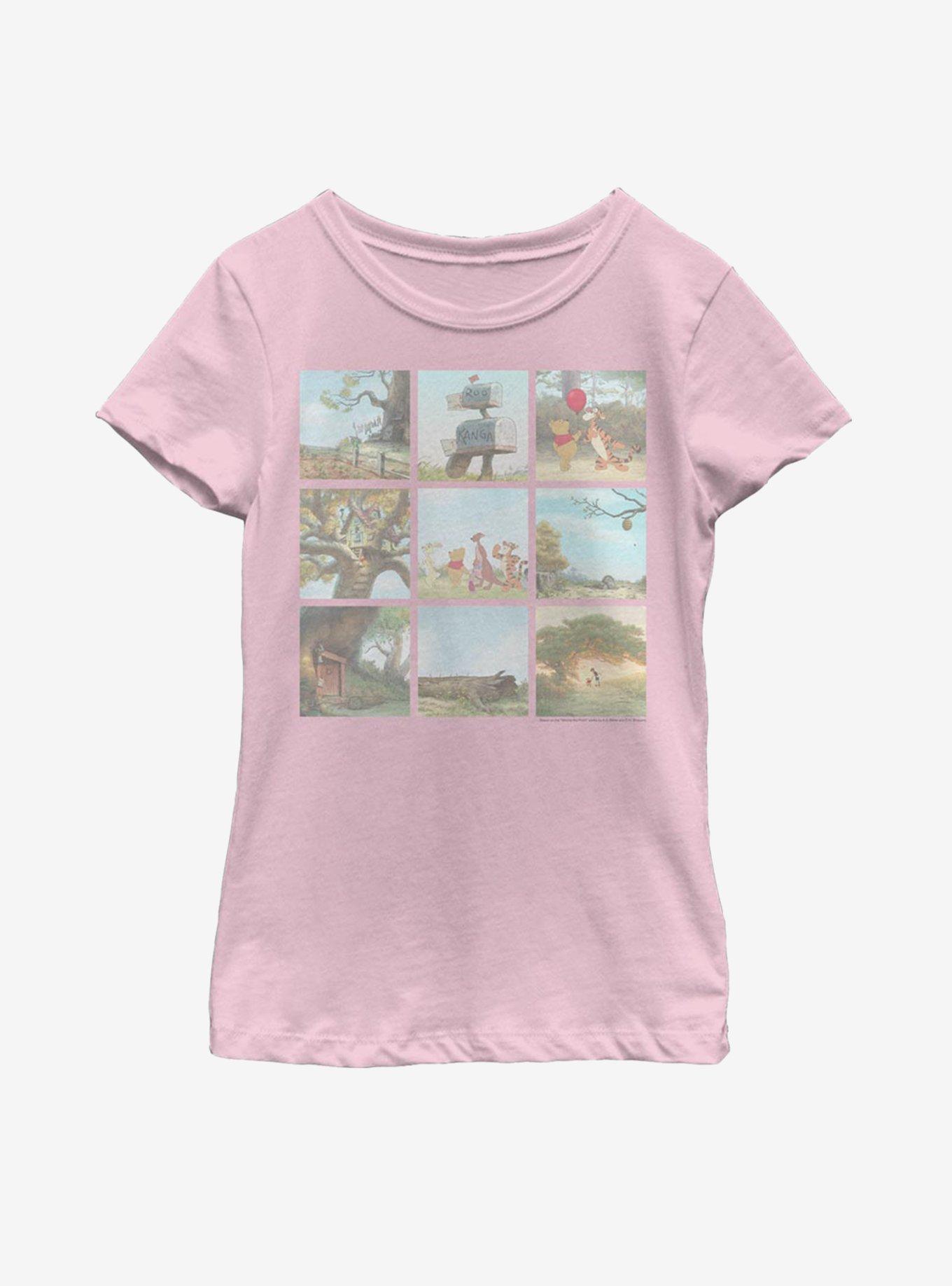 Disney Winnie The Pooh Scenes Youth Girls T-Shirt - PINK | BoxLunch