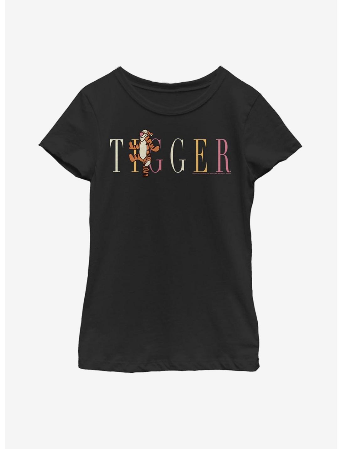 Disney Winnie The Pooh Tigger Script Youth Girls T-Shirt, BLACK, hi-res