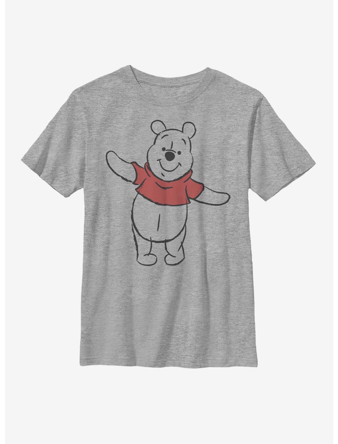 Disney Winnie The Pooh Basic Sketch Pooh Youth T-Shirt, ATH HTR, hi-res