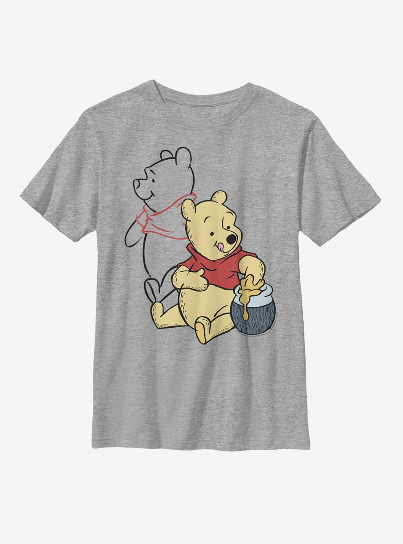 Disney Winnie The Pooh Line Art Youth T-Shirt, , hi-res