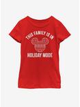Disney Mickey Mouse Family Holiday Mode Youth Girls T-Shirt, RED, hi-res