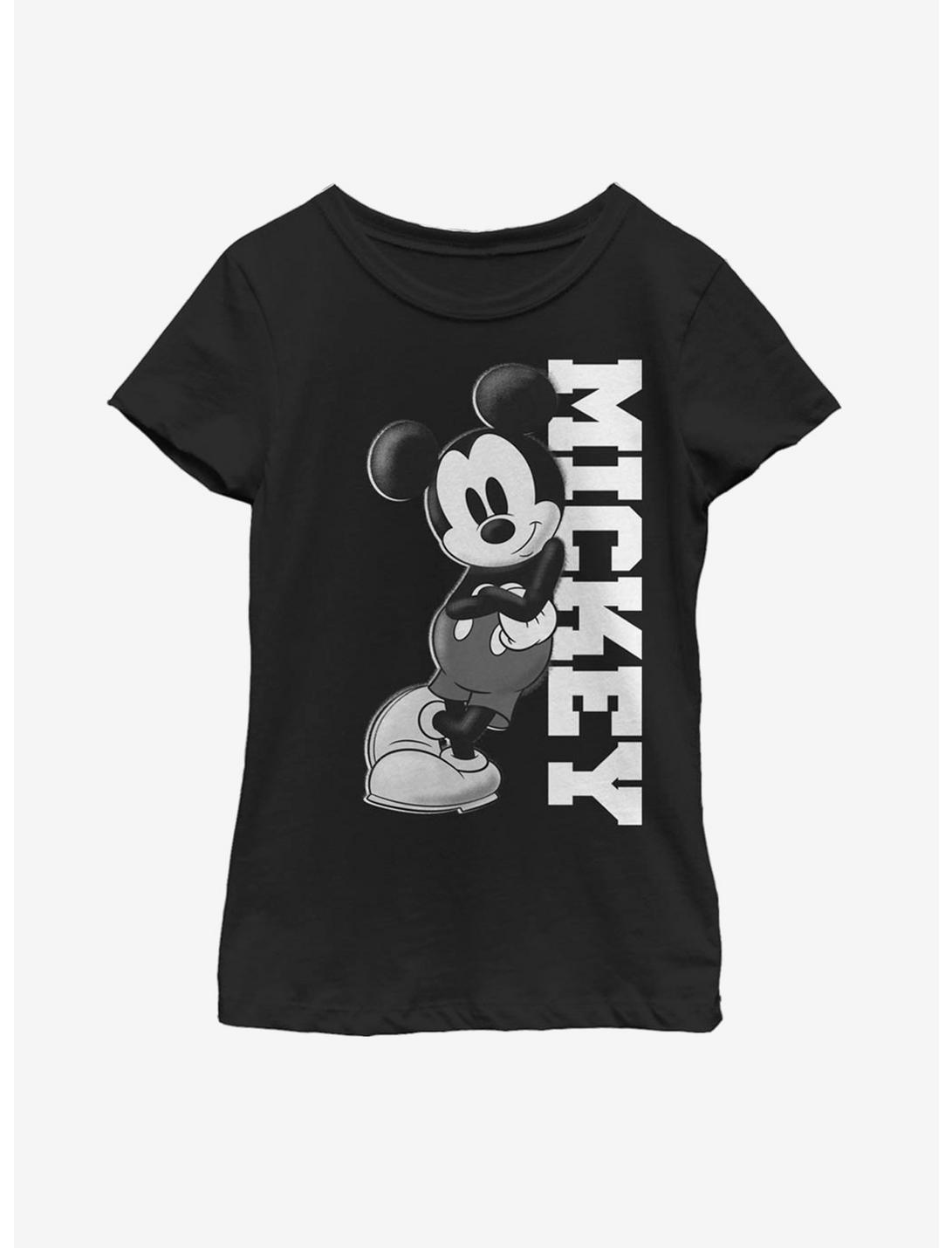 Disney Mickey Mouse Mickey Lean Youth Girls T-Shirt, BLACK, hi-res