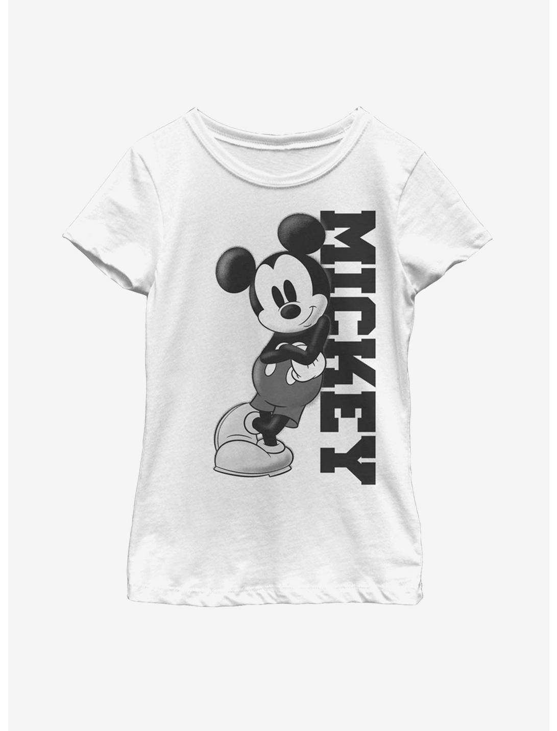 Disney Mickey Mouse Mickey Lean Youth Girls T-Shirt, WHITE, hi-res
