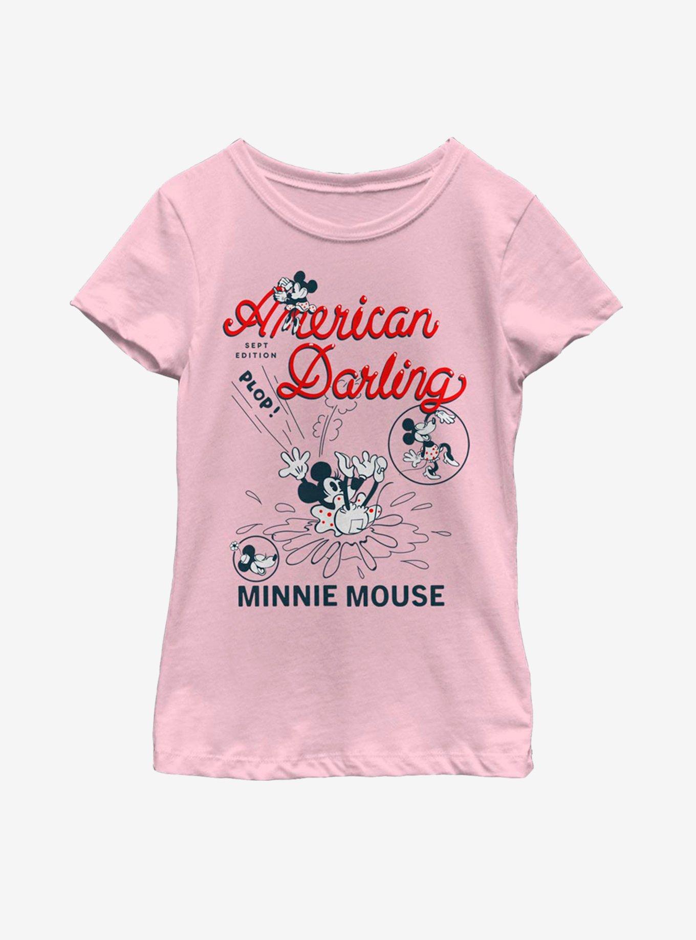 Disney Mickey Mouse Minnie Darling Comic Youth Girls T-Shirt, PINK, hi-res