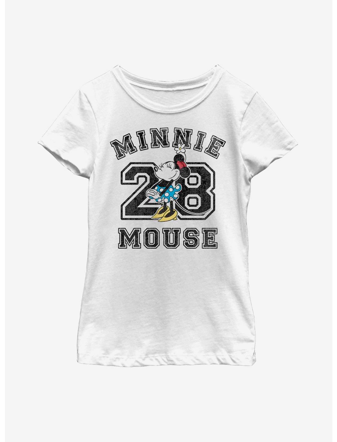 Disney Minnie Mouse Collegiate Youth Girls T-Shirt, WHITE, hi-res