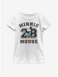 Disney Minnie Mouse Collegiate Youth Girls T-Shirt, WHITE, hi-res