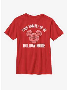 Disney Mickey Mouse Family Holiday Mode Youth T-Shirt, , hi-res