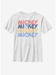 Disney Mickey Mouse Retro Stack Youth T-Shirt, WHITE, hi-res