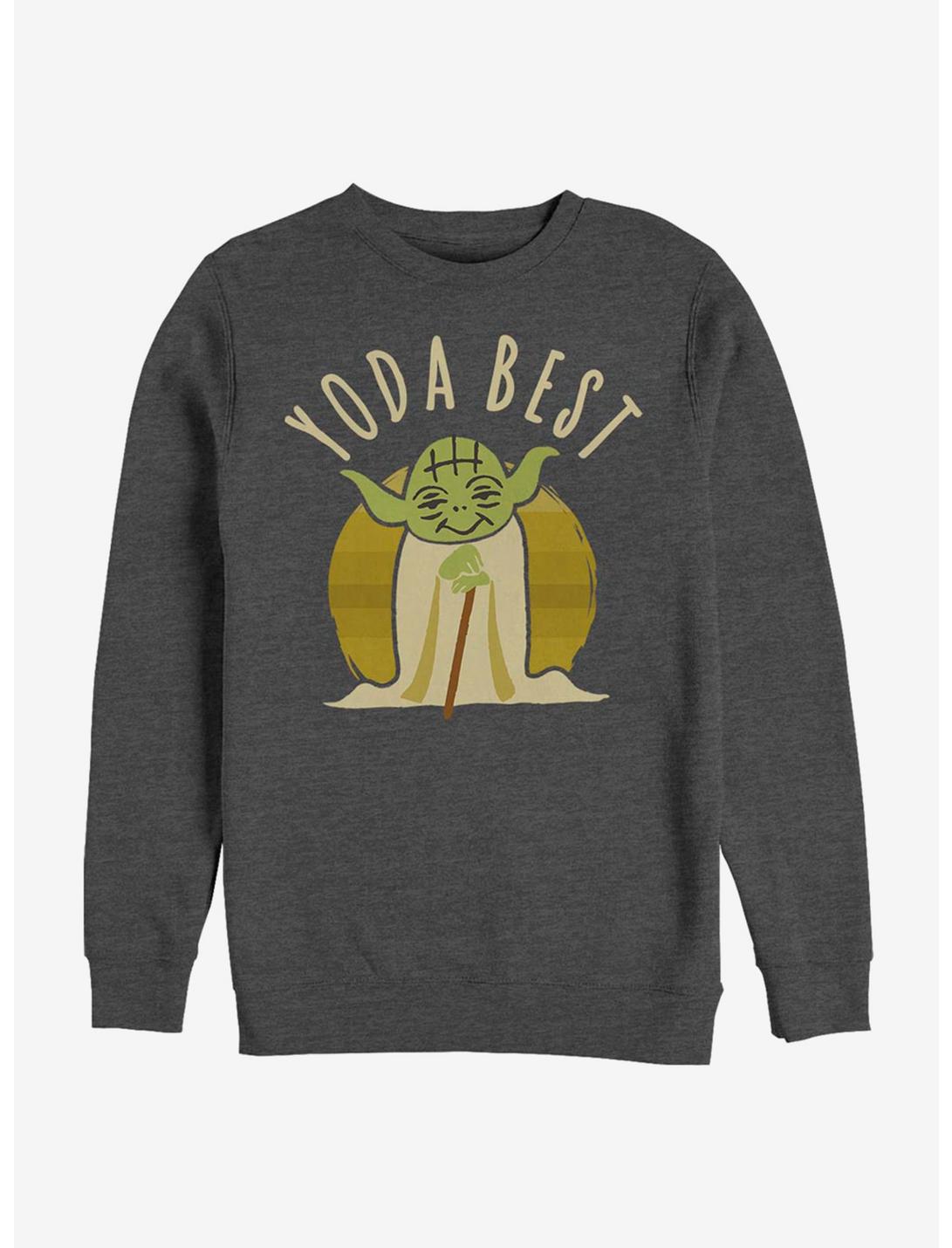 Star Wars Best Yoda Says Sweatshirt , CHAR HTR, hi-res