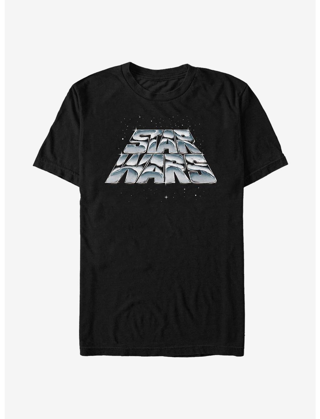 Star Wars Chrome Slant Logo T-Shirt, BLACK, hi-res
