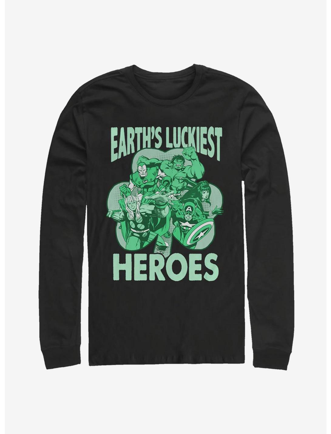 Marvel Avengers Luck Of The Hero Long-Sleeve T-Shirt, BLACK, hi-res