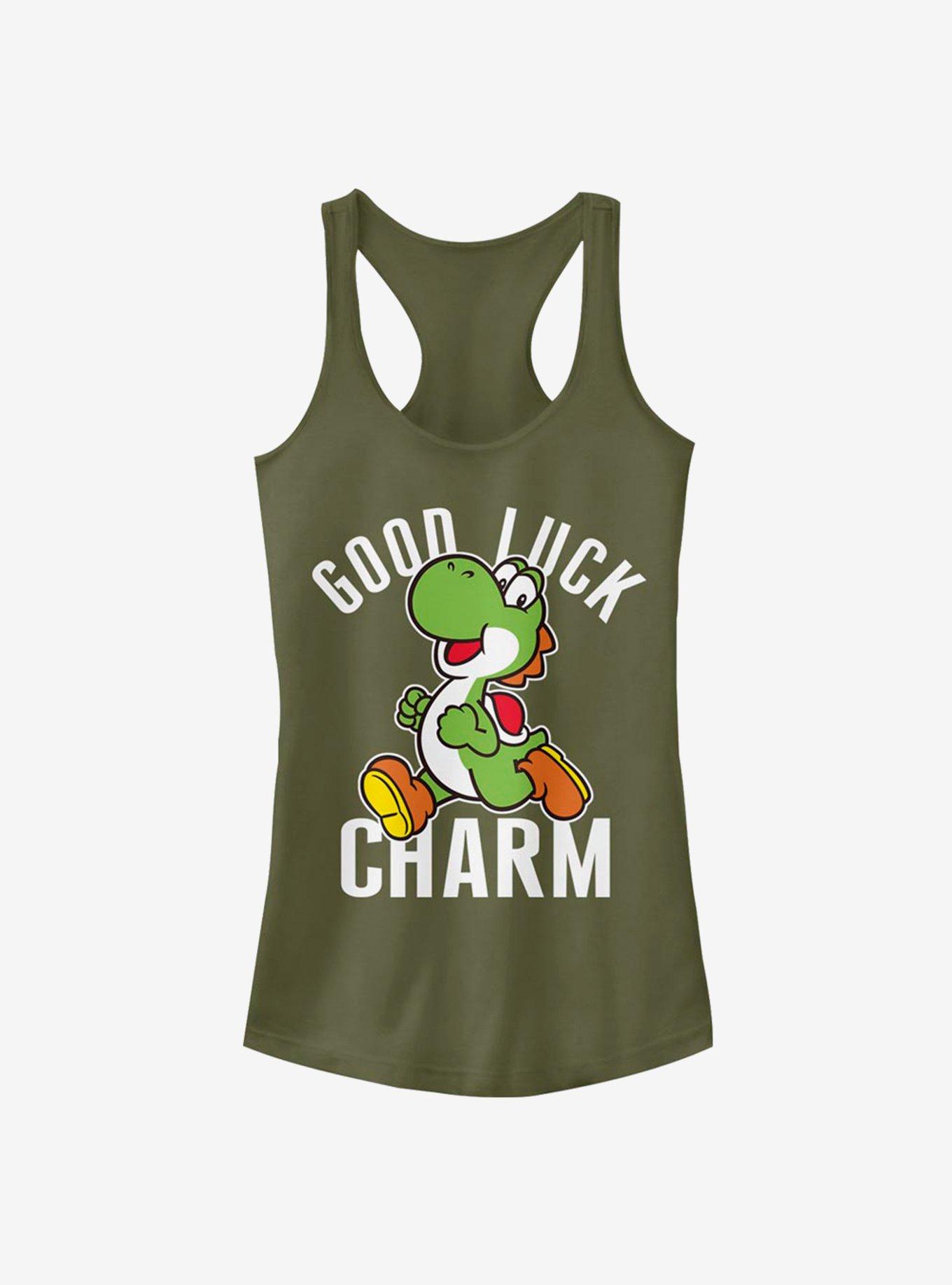 Nintendo Mario Yoshi Good Luck Girls Tank Top, MIL GRN, hi-res