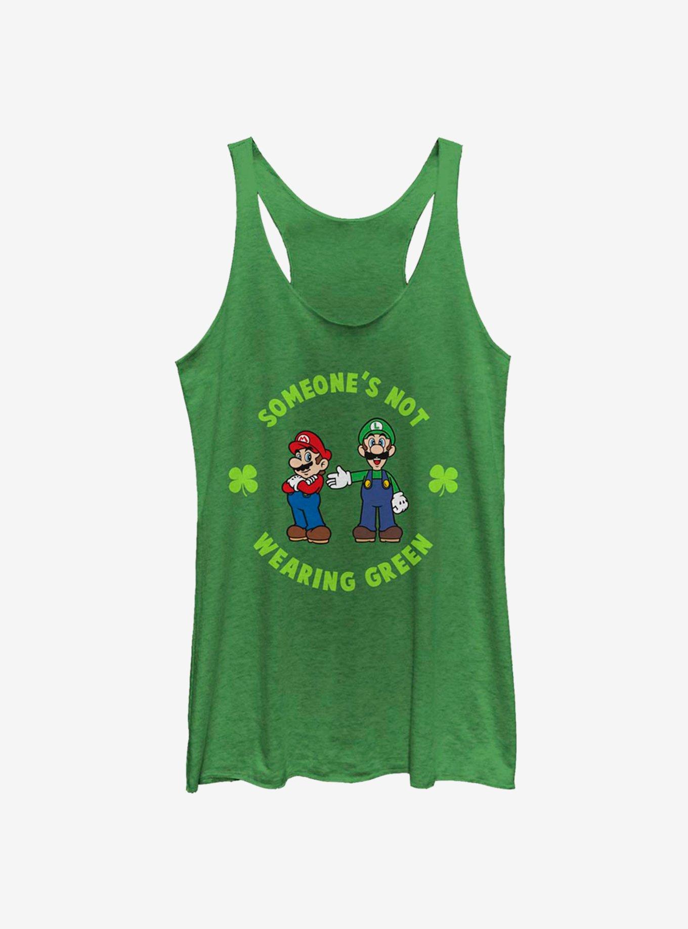 Nintendo Mario Wear Green Girls Tank, ENVY, hi-res