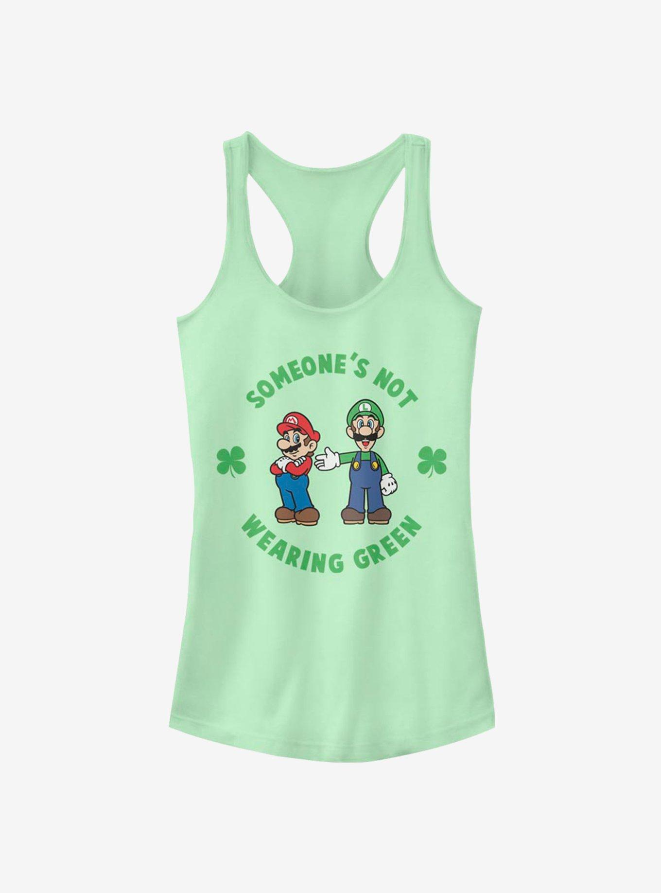 Nintendo Mario Wear Green Girls Tank, MINT, hi-res