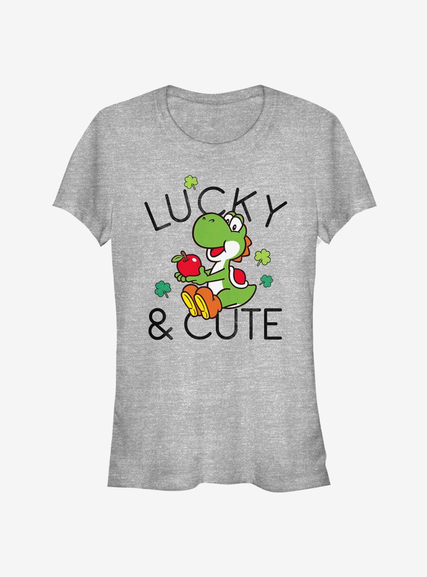 Nintendo Super Mario Lucky And Cute Yoshi Girls T-Shirt, ATH HTR, hi-res