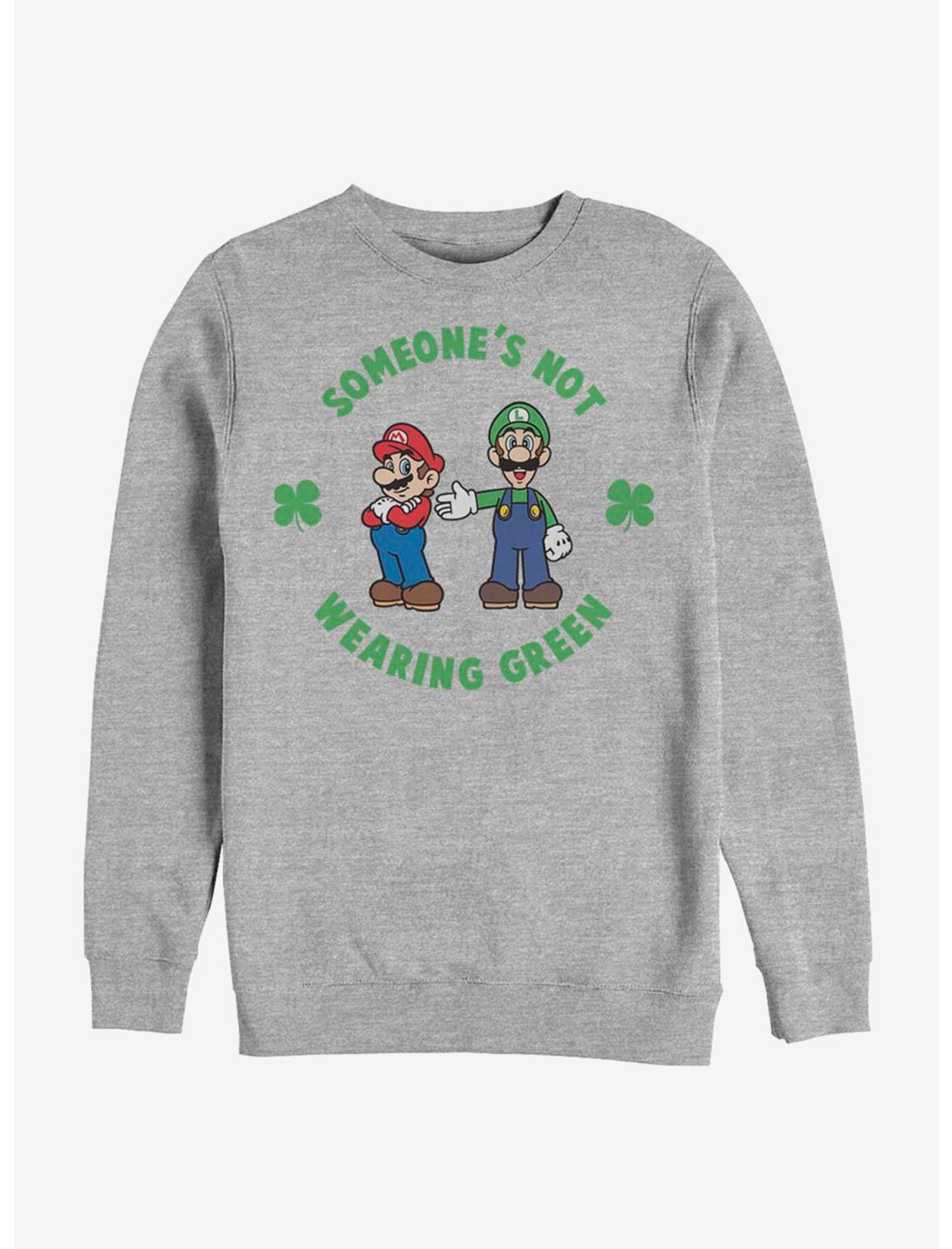Nintendo Mario Wear Green Sweatshirt, ATH HTR, hi-res
