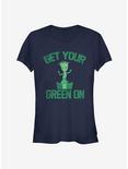 Marvel Guardians Of The Galaxy Groot Green Girls T-Shirt, NAVY, hi-res