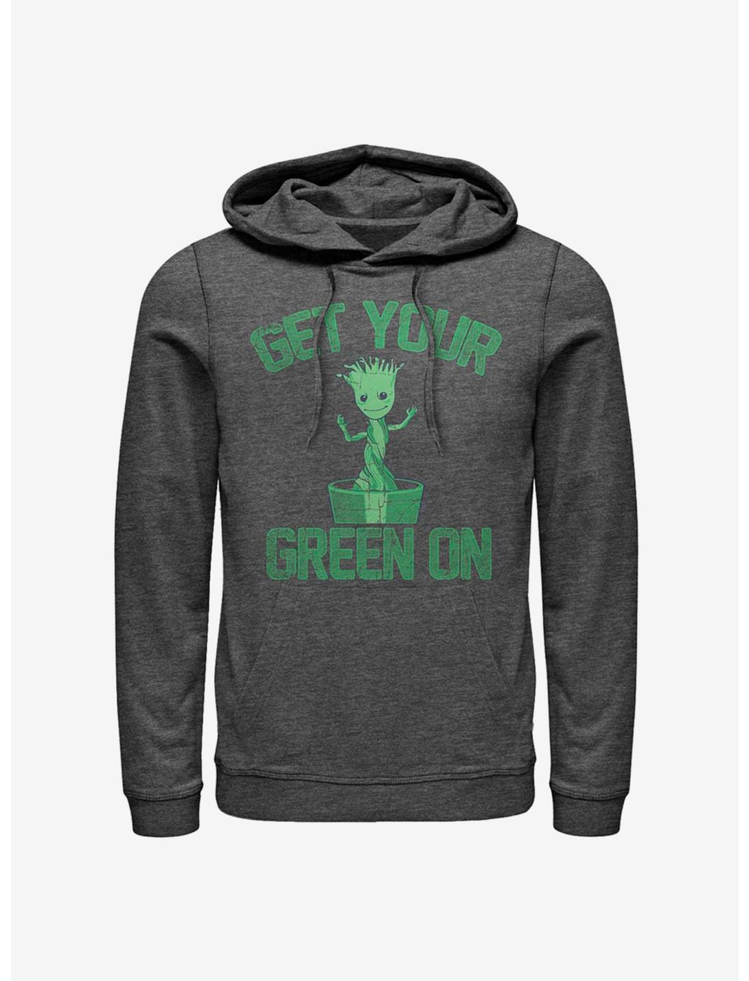 Marvel Guardians Of The Galaxy Groot Green  Hoodie, CHAR HTR, hi-res