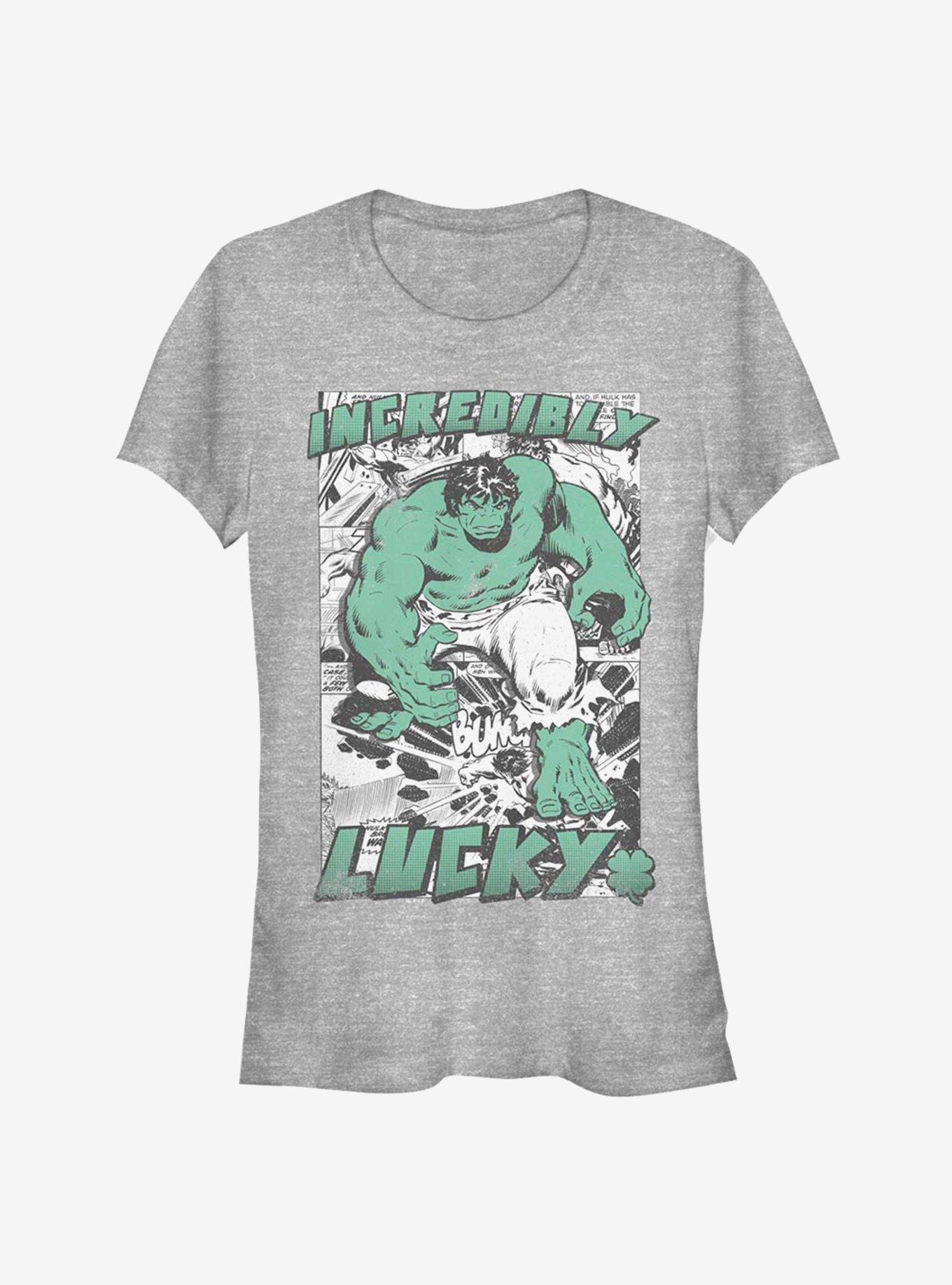 Marvel Hulk Incredibly Lucky Girls T-Shirt, ATH HTR, hi-res