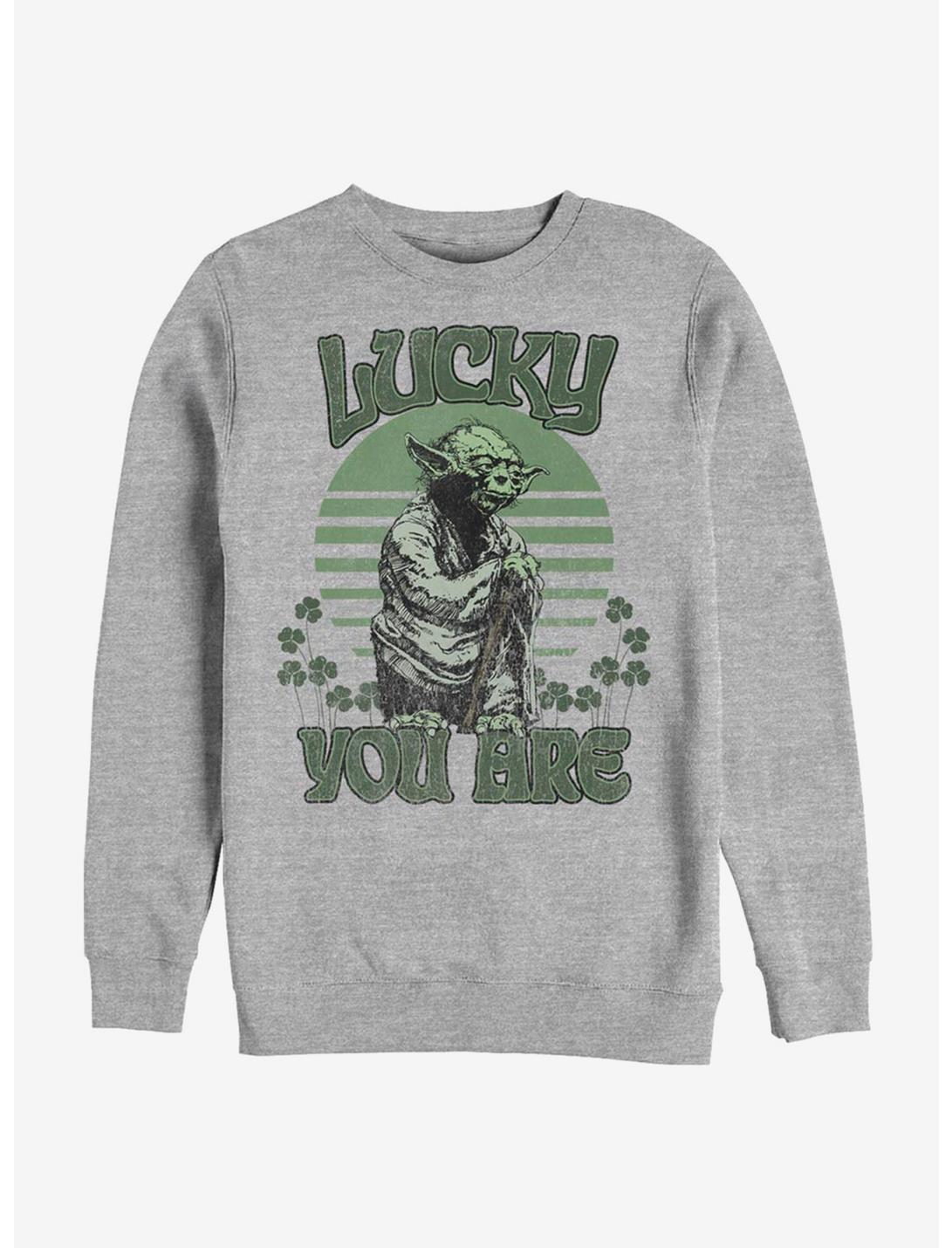 Star Wars Lucky Is Yoda Sweatshirt, ATH HTR, hi-res