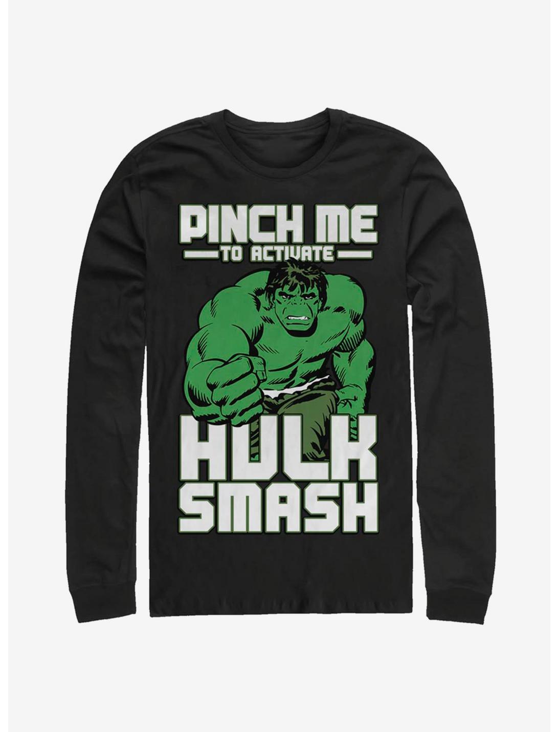 Marvel Hulk Hulk Smash Pinch Long-Sleeve T-Shirt, BLACK, hi-res