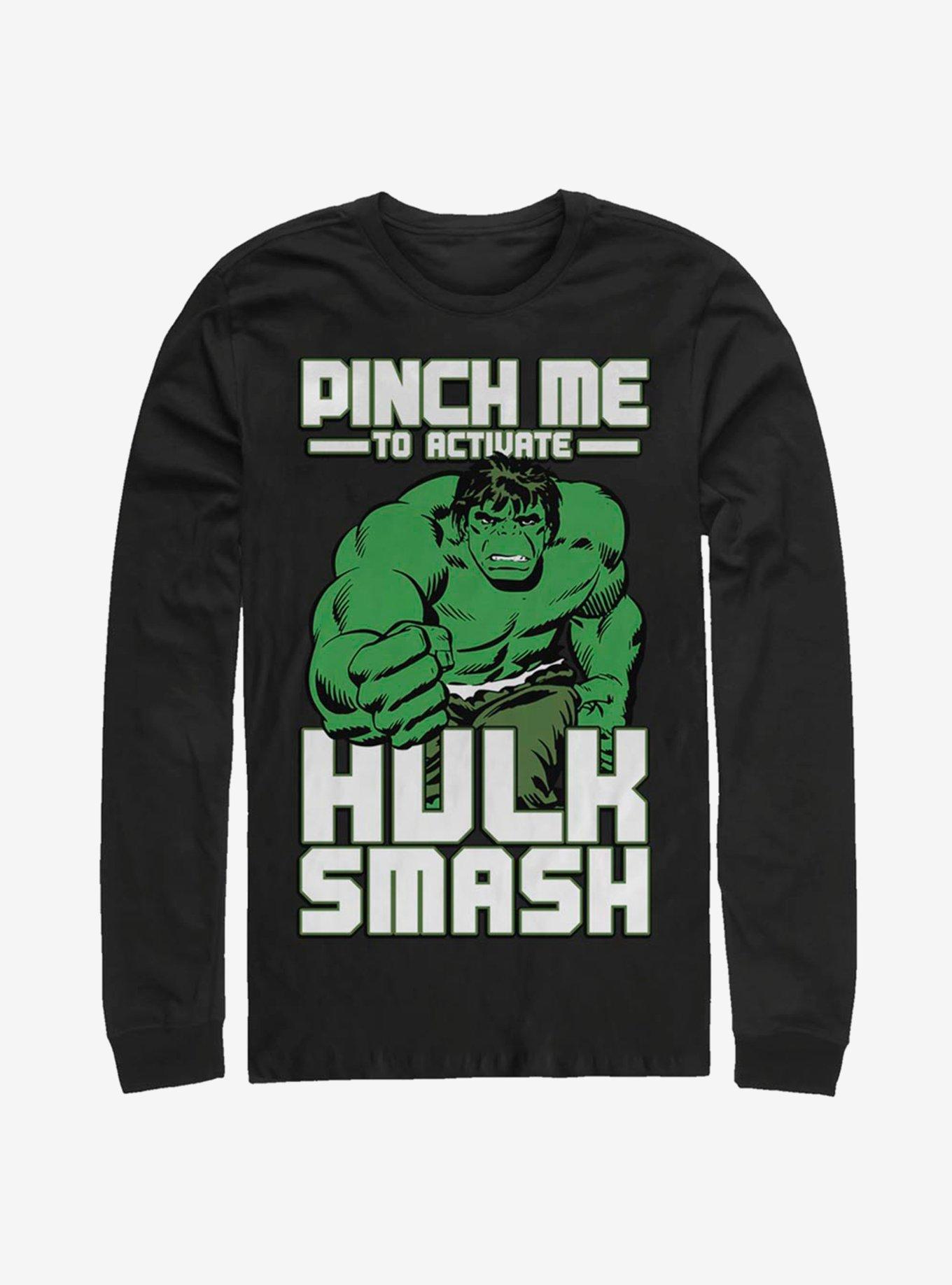 Marvel Hulk Hulk Smash Pinch Long-Sleeve T-Shirt, BLACK, hi-res