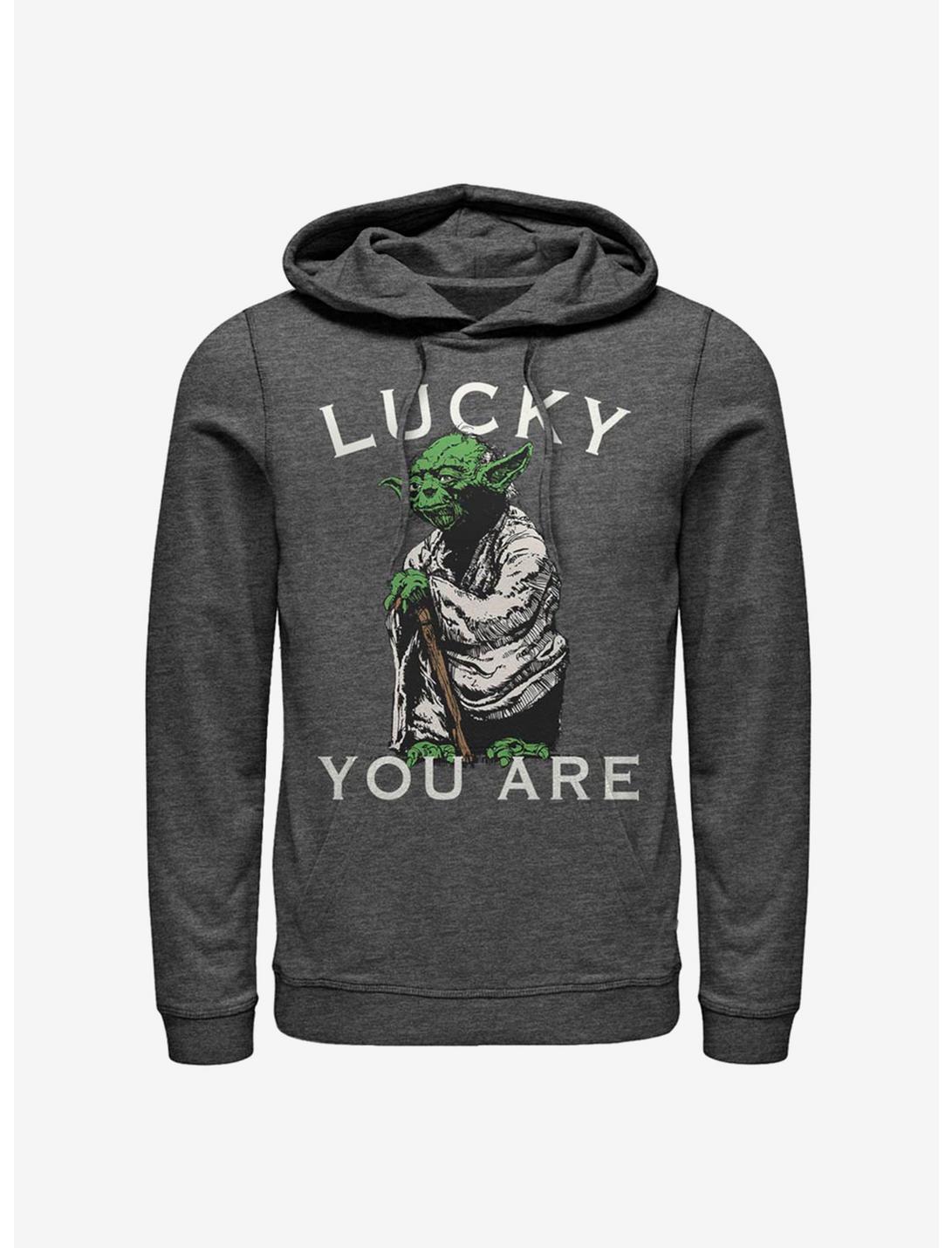 Star Wars Lucky Yoda  Hoodie, CHAR HTR, hi-res